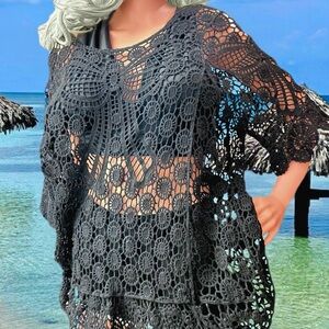 Black Crochet Cover-Up
